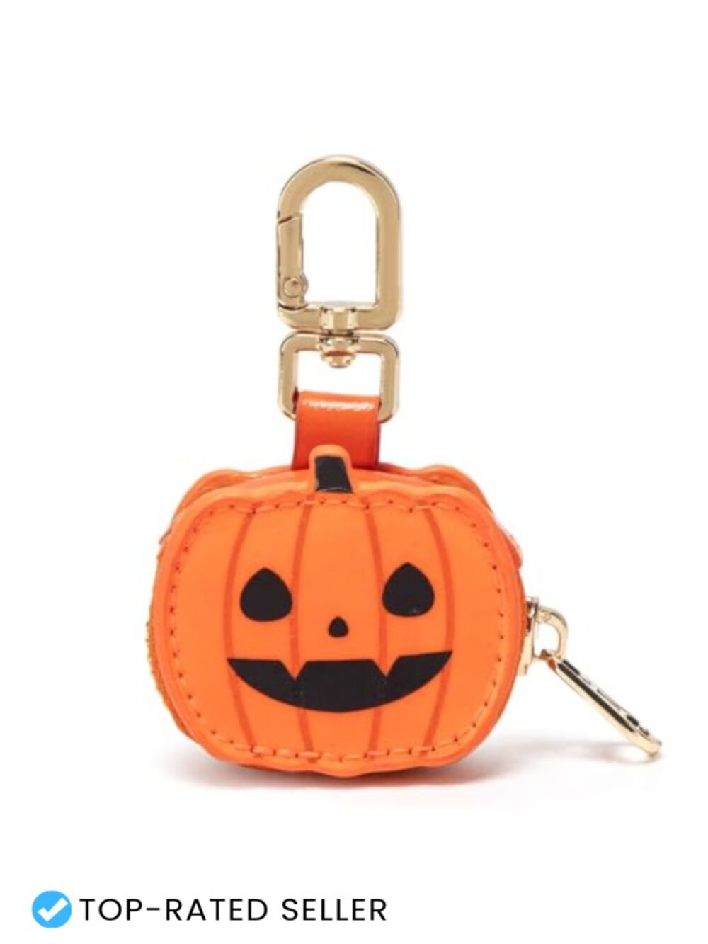 Mini Leather Coin Purse Keychain Halloween Pumpkin Spider Bag Charm for Women